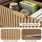 HUANLEGO 48" W Tall Fluted Dresser for Bedroom with 8 Drawer, Oak - Image 3