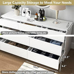 White 12 Drawer Dresser for Bedroom,Modern Long Deep Drawer Dresser,Wood Storage Chest of Drawer, Storage Organizer Drawers for Living Room - Image 6