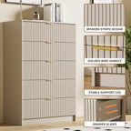 Furniway Beige Dresser for Bedroom, Modern Dresser with 5 Drawers and Smooth Slides, Wide Chest of Drawers with Golden Handles for Bedroom, Living Room, Closet, 15.7" D x 31.5" W x 47.2" H - Image 3