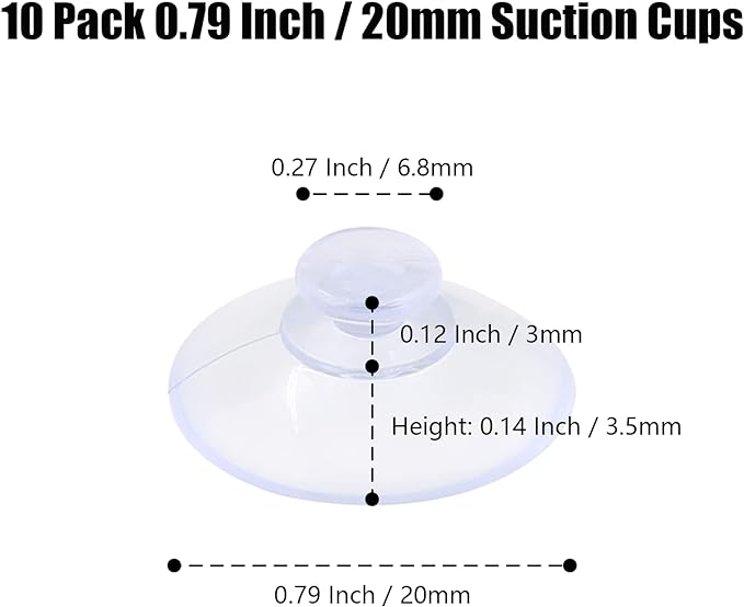 10 Pack Glass Table Suction Cups - 20mm Rubber Suckers - Image 4
