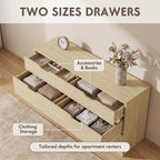 YESHOMY Dresser for Bedroom, 47.2" Modern Wood Chest with 6 Drawers - Image 3