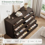 MapleGrace Modern 8 Drawer Dresser, Brown - Image 4
