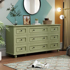 Scurrty Green 9 Drawer Dresser, Large Chest of Drawers for Closet Storage by Scurrty