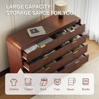 FURSUN Fluted 8 Drawers Dresser for Bedroom, 55" Wide Wooden Dresser with Metal Handle, Curved Profile Design, Modern Storage Organizer for Bedroom, Living Room, Hallway, Dark Walnut - Image 3