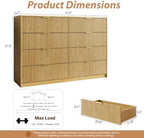 MAISONARIA Dresser for Bedroom, 8 Drawer Double Dresser, Modern Chest of Drawers for Bedroom, Living Room, Entryway and Closet, 15.7" D x 55" W x 37.4" H, Natural - Image 2