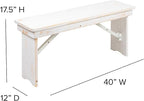 Flash Furniture HERCULES Series 40" x 12" Antique Rustic White Solid Pine - Image 3