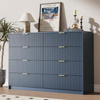 MAISONARIA Navy Dresser for Bedroom, 8 Drawer Double Dresser, Modern Chest of Drawers for Bedroom, Living Room, Entryway and Closet, 55" L x 15.7" D x 37.4" H - Image 7