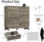 Xixini Fluted Dresser for Bedroom with 10 Drawers, 48" Wide Modern Chest of Drawers with Metal Handle, Wooden Dresser TV Stand, Wood Closet Clothes Storage Organizer for Living Room, Hallway, Grey - Image 2