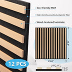 Art3d 12-Pack Acoustic Slat Panel & Ceiling Tile, 2 x 2 ft, Natural Oak - Image 6