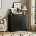 Furniway Black Dresser for Bedroom, Modern Dresser with 3 Drawers and Smooth Slides, Wide Chest of Drawers with Golden Handles for Bedroom, Living Room, Closet, 15.7" D x 31.5" W x 29.6" H by Furniway