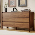 HOUROM Walnut Dresser for Bedroom,51"Wide 7 Drawer Mid Century Modern Chest by HOUROMDresserforBedroom
