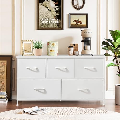 5-Drawer Dresser for Bedroom, Anti-Tip Wide Storage Organizer Fabric - Image 2