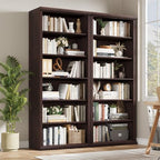 Rresyet Bookcase and Bookshelves, 28" W Tall Bookshelf, Dark Cherry - Image 6