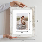 Hongkee 8x10 Picture Frame Set of 4, Made of Real Glass and Multicolour Wooden Frame, 8 by 10 Photo for Wall or Tabletop - Display Picture 5x7 with Mat or 8x10 Without Mat - Image 2