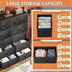 WLIVE 12 Drawer Tall Black Fabric Dresser Bedroom Storage Chest - Image 5