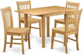 East West Furniture NDNO5-OAK-W 5 Piece Modern Dining Table Set Includes a by EastWestFurniture