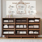HOUROM Walnut Dresser for Bedroom, 59in Modern 9 Drawer Chest of Drawers - Image 6