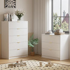 Furniway White Dresser for Bedroom, Modern Dresser with 3 Drawers and Smooth Slides, Wide Chest of Drawers with Golden Handles for Bedroom, Living Room, Closet, 15.7" D x 31.5" W x 29.6" H - Image 6