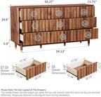 Bifins 60" Wide Fluted Dresser for Bedroom with 9 Drawers - Image 2