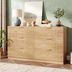 47.2" Wide Fluted 6 Drawer Dresser for Bedroom, Natural - Image 3