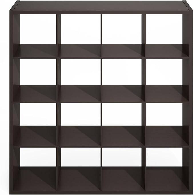 Furinno Simple Cube Storage Organizer, 16-Cube Display Shelf, Open Back - Image 7