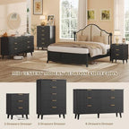 Lulive Wood 3 Drawers Dresser w/Charging Station, Modern Fluted Night Stand - Image 6