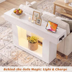 Homieasy Console Table, 47" Entryway Table with Charging Station, White - Image 5