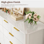 Fluted 10 Drawer Dresser, 55" Wide High Gloss Dresser for Bedroom - Image 6