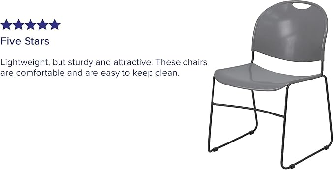 Flash Furniture 5 Pack HERCULES Series 880 lb. Capacity Gray Ultra-Compact - Image 6