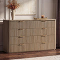 Fluted 8 Drawer Dresser for Bedroom, 54"W Wooden Dressers & Chest of Drawer by DelArk