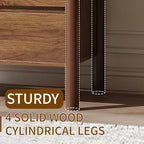 CHUWELL 27.6" Wide Walnut 3 Drawer Dresser for Bedroom with Solid Wood Legs - Image 4