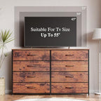 Furnulem Long Dresser for Bedroom, TV Stand for 55'', 8 Drawer Dorm Dresser - Image 5