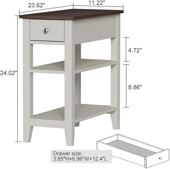 ChooChoo Side Table Living Room, Narrow End Table - Image 2