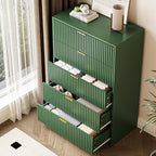 MAISONARIA 5 Drawer Dresser for Bedroom, Tall Dresser Chest of Drawers with Gold Handles, 32 Inch Wide Nightstand with for Bedroom, Living Rooms, Offices, and Entryways, Green - Image 5