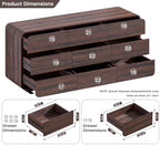 Standifurno 9 Drawer Dresser for Bedroom, Modern Curved Wood Chest of Drawers, 63" W Walnut Dresser Large Storage for Bedroom, Living Room, Hallway, Handleless Design Wooden Nursery Dresser - Image 3