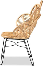 Maykoosh Bohemian Natural Brown Vintage Vogue and Black Metal Accent Chair - Image 6