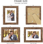 Hongkee 6x8 Picture Frame Set of 4, Made of Real Glass and Rustic Brown Frame - Display Picture 4x6 with Mat or 6x8 Without Mat, 6 by 8 Photo for Wall or Tabletop - Image 2