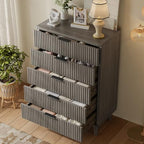 Wood Tall 5 Drawers Dresser, 27.6" W Fluted Modern Dressers for Bedroom - Image 5