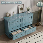 Blue 6 Drawer Dresser, Vintage Chest of Drawers, 47.2'' Bedroom Cabinet - Image 6