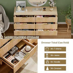 Modern Dresser and Nightstand Sets 3-Piece, 2 Nightstands 6-Drawer Dresser - Image 6