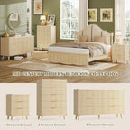Lulive Wood 3 Drawers Dresser w/Charging Station, Modern Fluted Night Stand - Image 5
