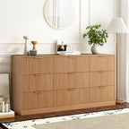 9 Drawer Fluted Dresser for Bedroom with Deep Drawers, Light Walnut丨63 Wide Wood Dresser, Large Chest of Drawers, Modern Long TV Stand, Storage Cabinet Side Table for Living Room, Hallway by Provideyouwithbestproduct%EF%BC%81