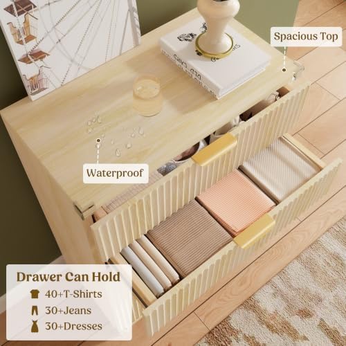 Modern Dresser and Nightstand Sets 3-Piece, 2 Nightstands 5-Drawer Dresser - Image 4