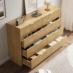 MAISONARIA Dresser for Bedroom, 8 Drawer Double Dresser, Modern Chest of Drawers for Bedroom, Living Room, Entryway and Closet, 15.7" D x 55" W x 37.4" H, Natural - Image 3