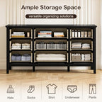 CARPETNAL 59" Black Dresser for Bedroom with 9 Drawer & Modern Gold Handles - Image 4