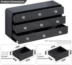 Standifurno Dresser for Bedroom, Modern Cuved Dresser with 9 Drawers,Black Dresser with Handleless Design, Closet Storage Dresser, 15.43" D x 57" W x 28.3" H (9 Drawers) - Image 3