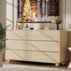 Lulive 6 Drawer Dresser for Bedroom, 55" Wide Chest of Drawers, Natural - Image 4