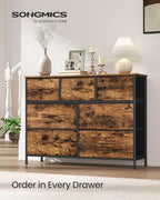 SONGMICS Dresser for Bedroom, Wide Dresser with 7 Fabric Drawers - Image 3