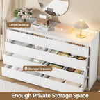 White Dresser for Bedroom, 8 Drawer Dresser Chests of Drawers - Image 3