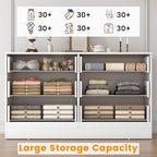 Bigbiglife Wood Dresser for Bedroom, 6 Drawer Double Dresser, Modern Chest of Drawers with Deep Drawers, Large Storage Organizer for Living Room, Closet (White) - Image 6
